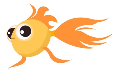 Fish. Underwater world. Aquarium or tropical marine. Isolated on white background. Illustration in cartoon style. Flat design. Vector art