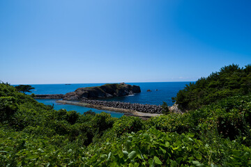 経島と緑と海
