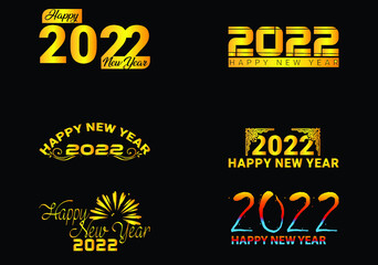 2022 Happy New Year Logo Design Bundle Template 02