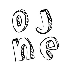 Calligraphic letters of the alphabet. Set hand drawn for print design, print, logo.