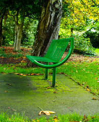 park bench, resting place