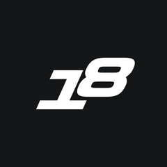 Letter 18 Logo Design Vector