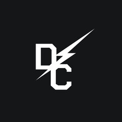 Letter Dc Thunder Logo Design Vector
