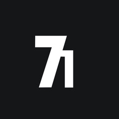 Initial Letter 71 Logo Design Vector