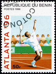 Postage stamp Benin 1996 Tennis