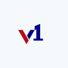 Letter V1 Logo Design Vector