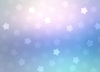 Shiny stars flies on airy blue blur background. Half transparent effect. Winter holidays style.