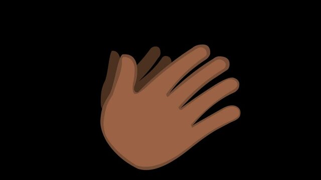 Loop animation of brown hands clapping with a transparent background