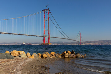 new bridge connecting two continents 1915 canakkale bridge (dardanelles bridge), Canakkale, Turkey