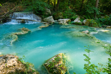 Fototapeta na wymiar Parco Fluviale dell'Elsa (River park of river Elsa) in Colle Val d'Elsa, Tuscany