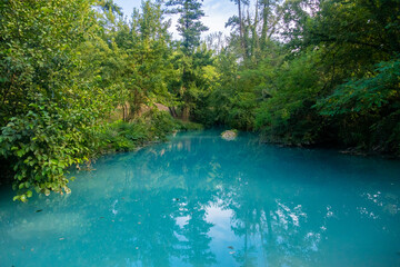 Naklejka premium Parco Fluviale dell'Elsa (River park of river Elsa) in Colle Val d'Elsa, Tuscany