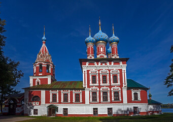 Fototapeta na wymiar Cesarevitch Dmitry church. Kremlin in the city of Uglich, Russia. Year of construction - 1692