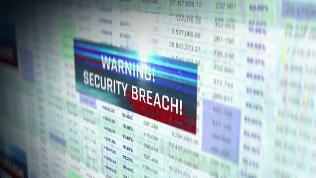 Financial hacking background, stock market under cyber attack, system breach. Sensitive financial data leak, fraud