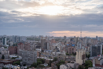 Fototapeta na wymiar Panorama of Kiev city center.