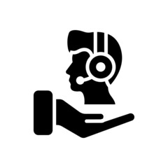Customer Service vector solid icon style illustration. EPS 10 file