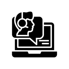Online consulting  vector solid icon style illustration. EPS 10 file