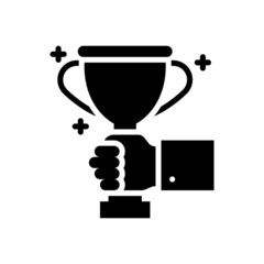 Trophy vector solid icon style illustration. EPS 10 file