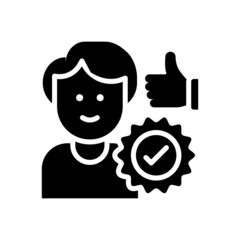 Recommendations vector solid icon style illustration. EPS 10 file