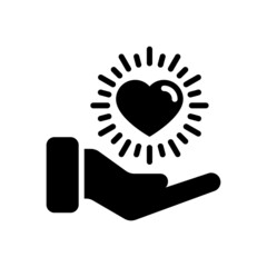 Love and care vector solid icon style illustration. EPS 10 file