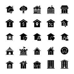 Home. house, residence, icons, vector illustration.
