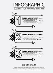 Infographic of three simple style options in black and white third edition