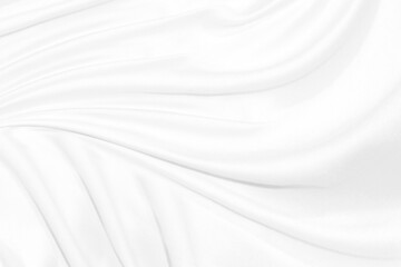 Naklejka na ściany i meble Clean fashion woven beautiful soft fabric abstract smooth curve shape decorative textile white background