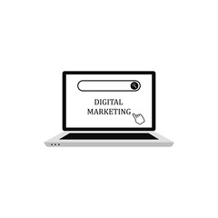 digital marketing. laptop online. Vector illustration