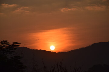 morning light spreads over the earth.  beautiful sunrise image