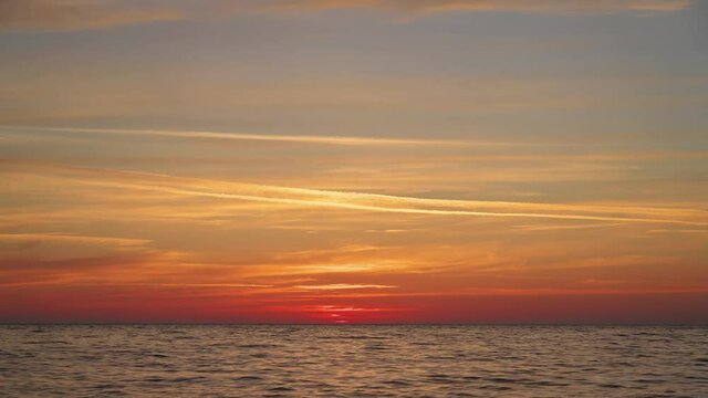 Butiful sunset  under the sea surface. Nature scene. 