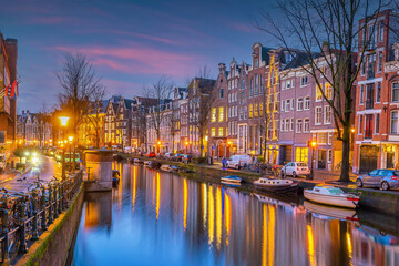 Obraz premium Amsterdam downtown city skyline cityscape of Netherlands