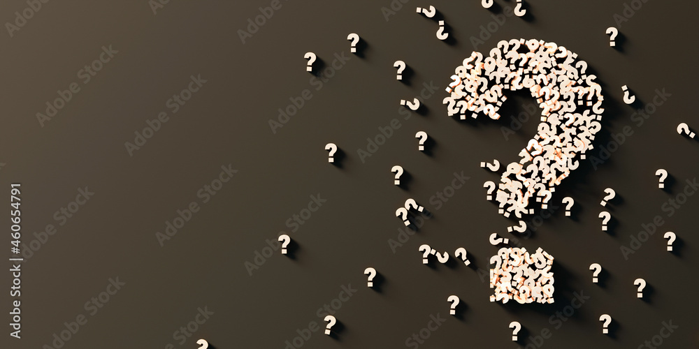 Canvas Prints infinite and colored question marks, business and human choices theme, original 3d rendering