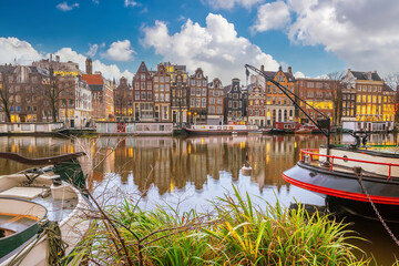 Obraz premium Amsterdam downtown city skyline cityscape of Netherlands