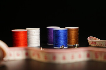 sewing thread of various colors