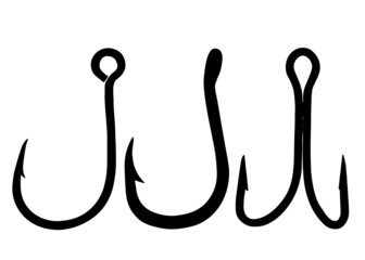 Fishing hooks included. Vector image.