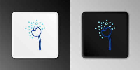 Line Flower producing pollen in atmosphere icon isolated on grey background. Colorful outline concept. Vector