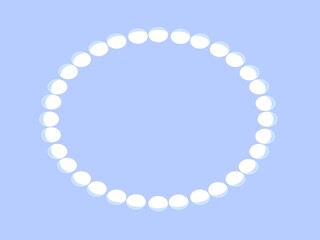 水色背景に白いボールの3d イラストフレーム