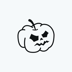 Pumpkin silhouette icon on a white background. Pumpkin silhouette icon on a white background.