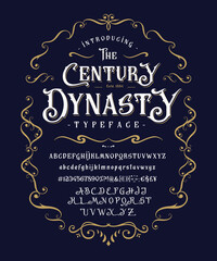 Font The Century Dynasty. Vintage design for logo - obrazy, fototapety, plakaty