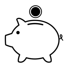 Piggy bank flat icon, sign vector with empty web symbol. Money income, economic graphic button
