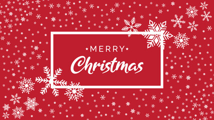 Naklejka na ściany i meble Merry christmas background, Xmas snow flake poster template, winter decoration vector illustration, greeting card