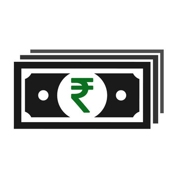 Rupee flat icon sign vector. Paper money symbol isolated on white background, Business graphic illustration