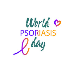 World Psoriasis Day (October 29) concept with purple and orange awareness ribbon. Colorful vector illustration for web and printing.
