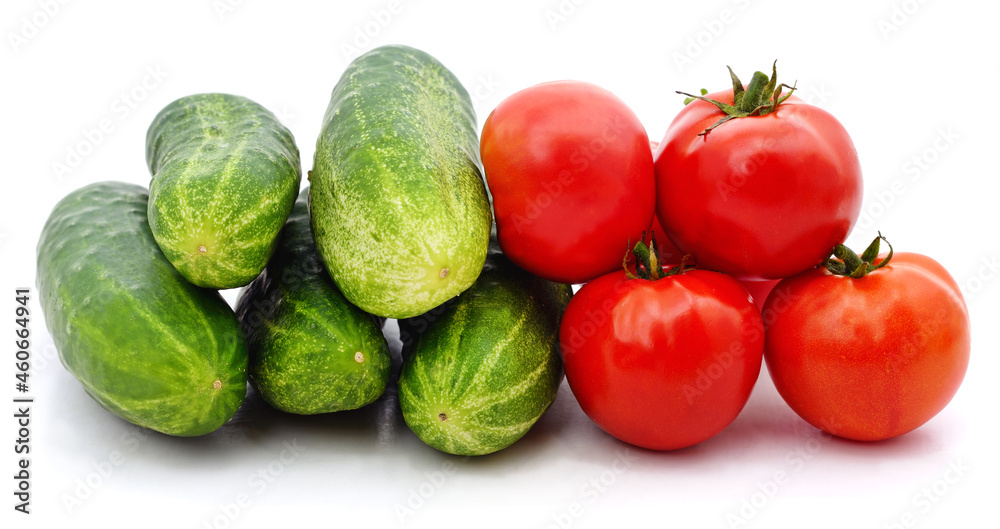 Sticker cucumbers and tomatoes.