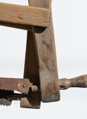 Old rusted handsaw blade for wood cut