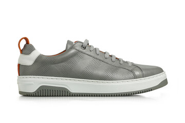 grey leather sneaker isolated