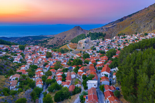 Chora is a traditional medieval village and capital of Samothraki island, Greece