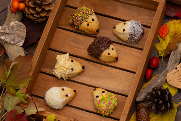 funny baked hedgehogs for autumn time