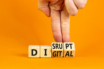 Demo and design symbol. Businessman hand turns cubes and changes the word 'design' to 'demo'....