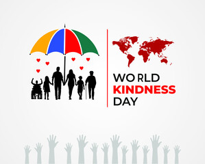 World Kindness Day. November 13. World Kindness Day Family concept. Template for background, banner, card, poster. Vector illustration.