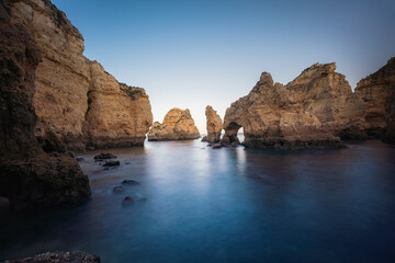 Ponta da Piedade Rock Formations - Long Exposure shot - Lagos, Algarve, Portugal